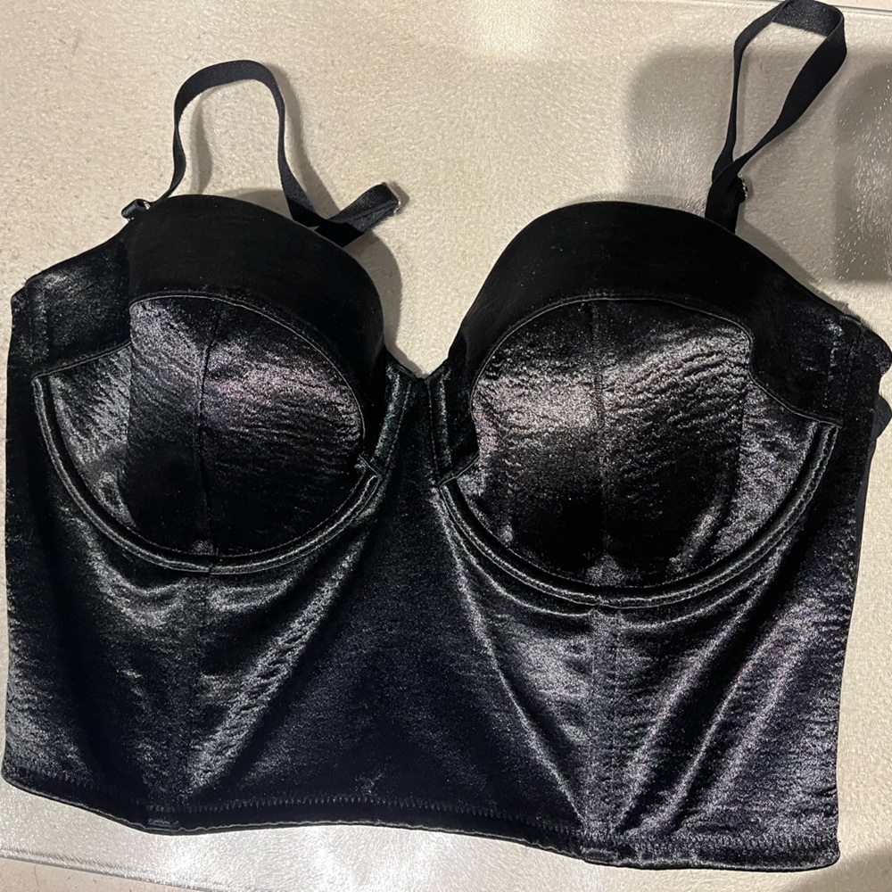 Victoria’s Secret Black Shiny Bustier Top